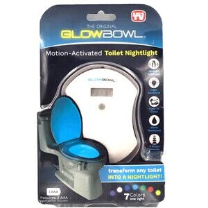 Glowbowl Motion Sensor LED Toilet Night Light Color Changing Bathroom Bowl Light